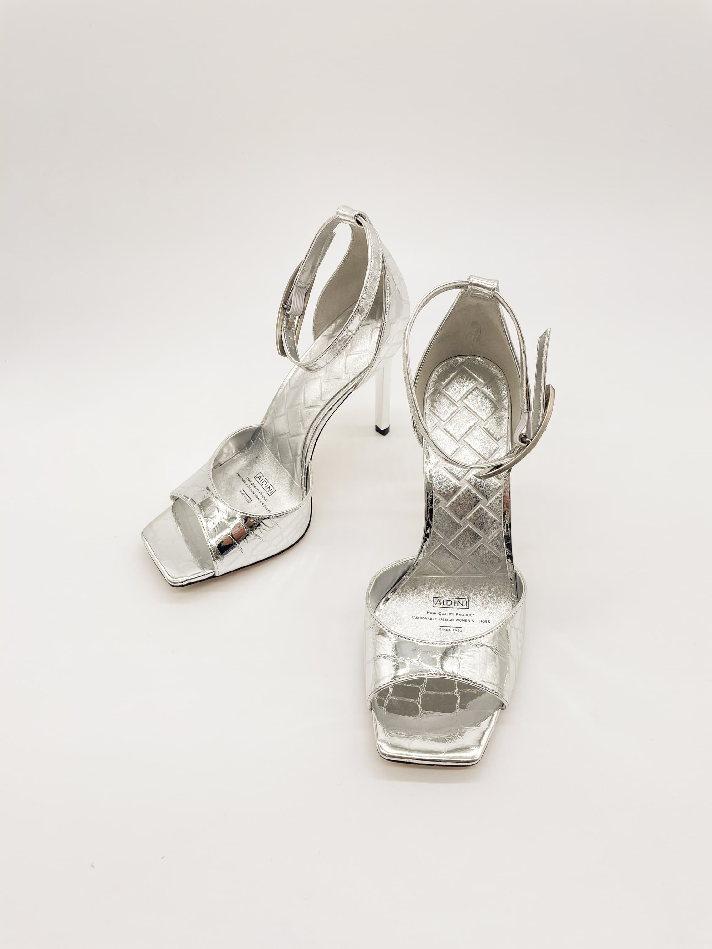 Босоножки жен. "Aidini" 5122-502-872D (серебро,кожа)